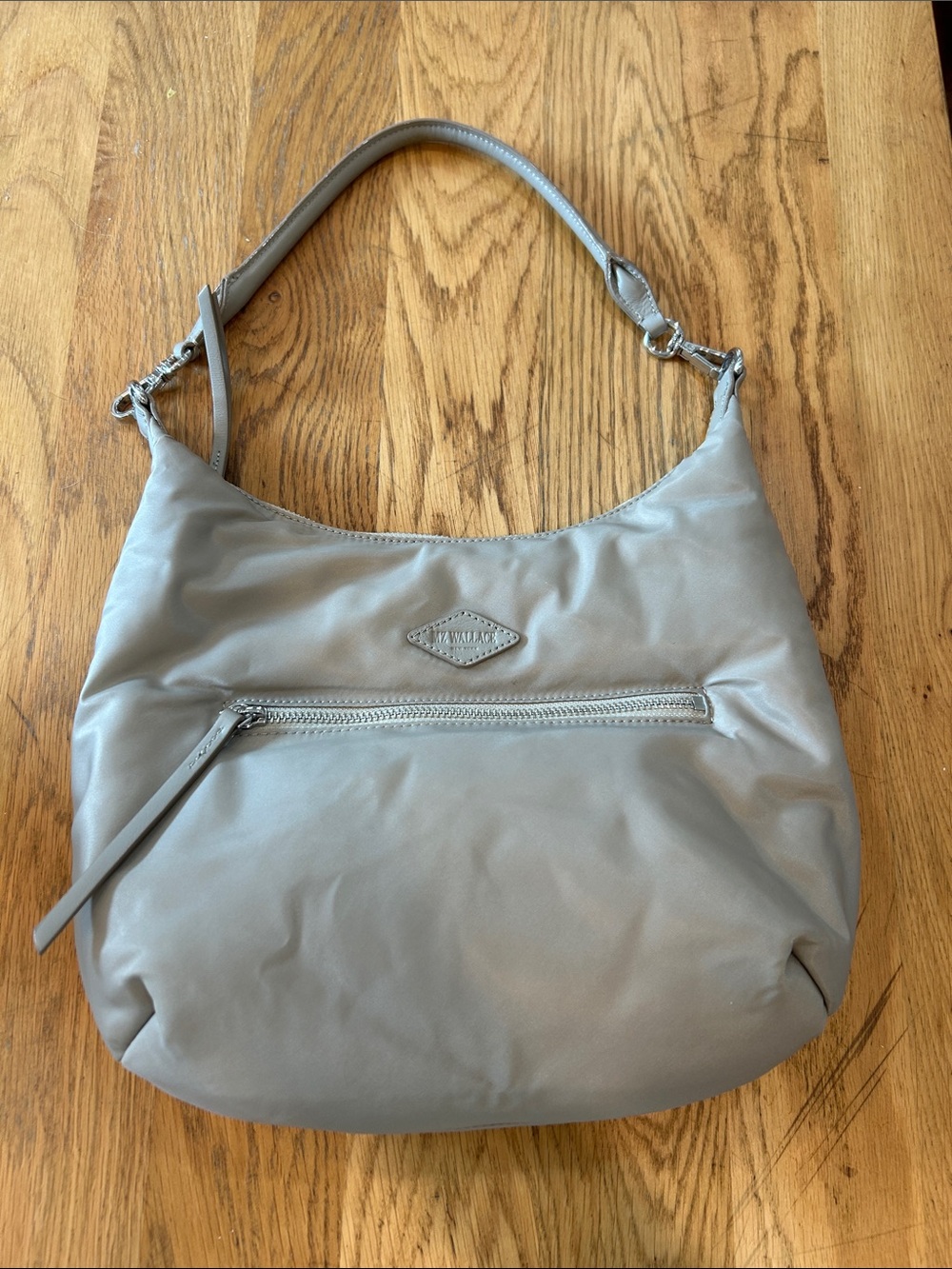 MZ Wallace Light Gray Shoulder Hobo Bag